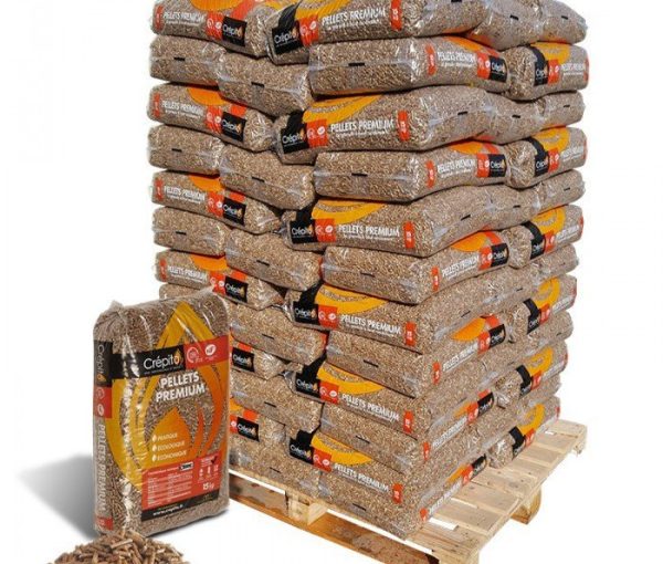 Holzpellets Crépito – Palette mit 72 Säcken à 15 kg