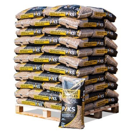 Holzpellets PIKS – Palette mit 66 Säcken (990 kg), zertifiziert (DIN Plus)
