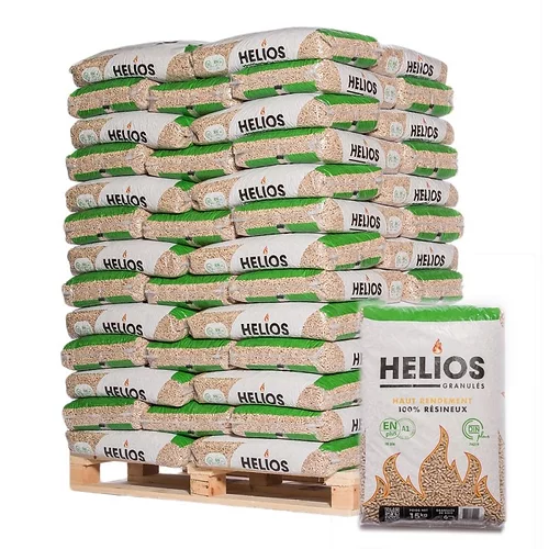 Pellets HELIOS – Palette mit 65 Säcken à 15 kg – 100% Nadelholz